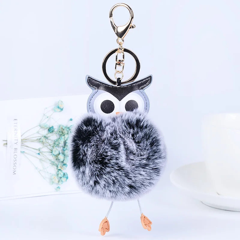 EASYA New Design Crystal Owl Keychain Full Rhinestone Key Ring Key Holders For Women Bag Accessories Cute Animal Car Key Chain