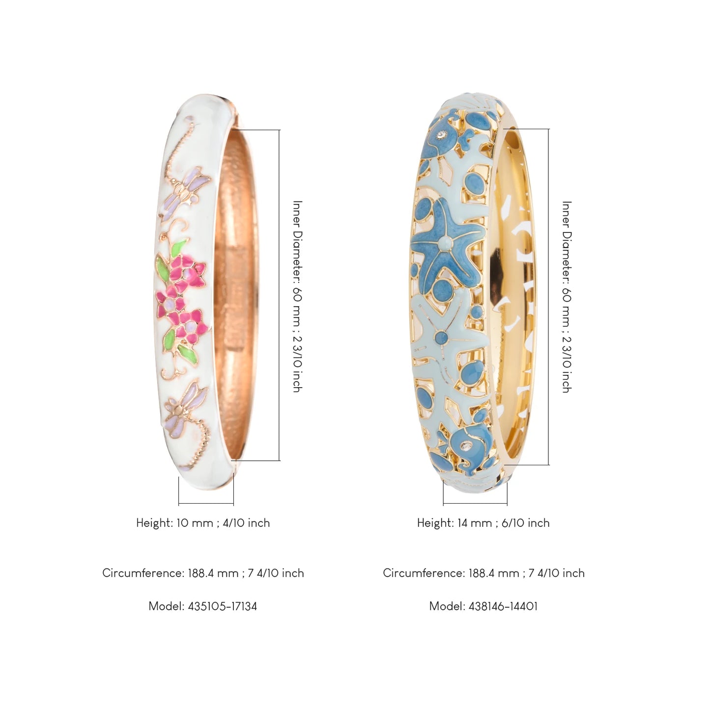 1/2PC Bangle For Women Double Enamel Bangle Set Cloisonne Bracelet On Hand Indian Style Dubai Women's Jewelry Accessories Trendy
