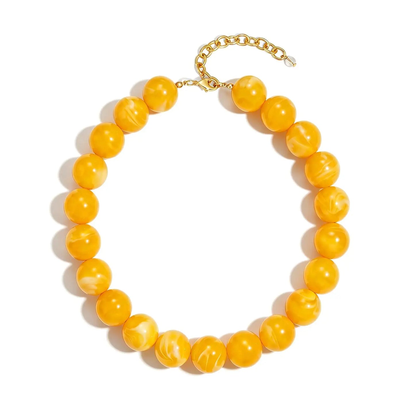 Double Color Round Beads Resin Necklace for Women Bohemian Style Waterproof Statement Choker Collar Necklaces Fashion Jewelry