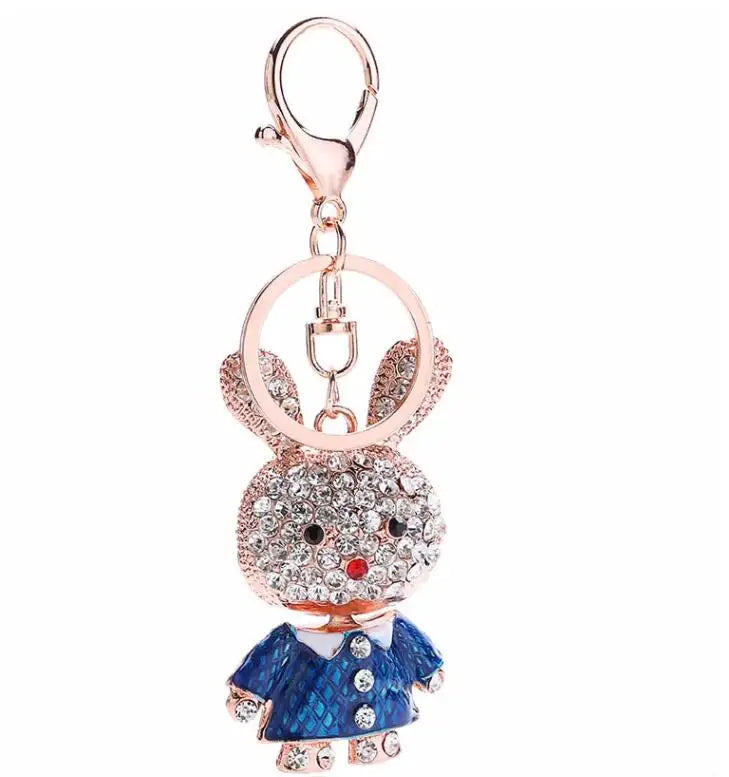 Fashion Full Crystal Rhinestone Unicorn Keychain Car keyrings Women's bags Decoration Accessories horse Pendants Jewelry