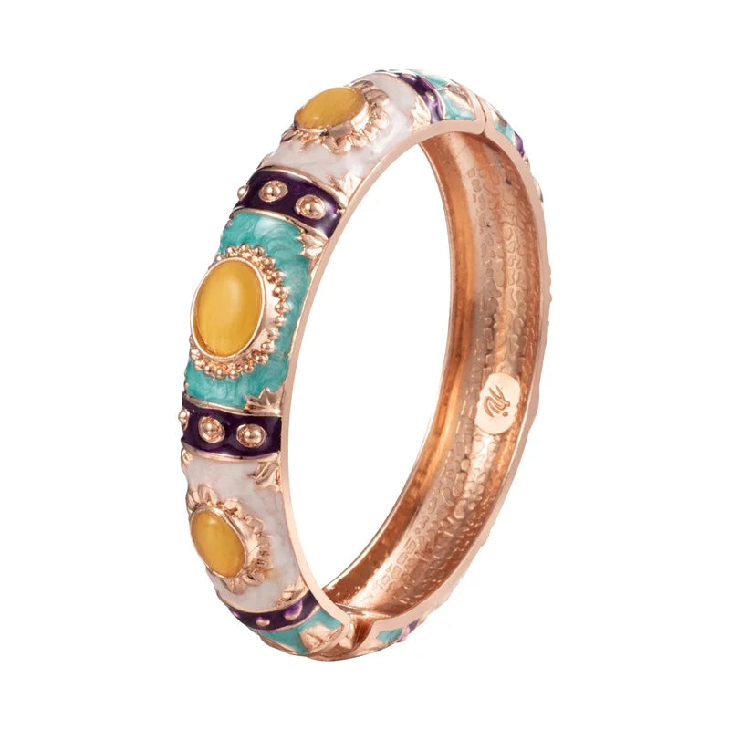 1/5 PCS Enamel Bracelet For Women Bangle On Hand Cloisonne Women's Hand Bracelets India African Jewelry Bohemian Designer Gifts