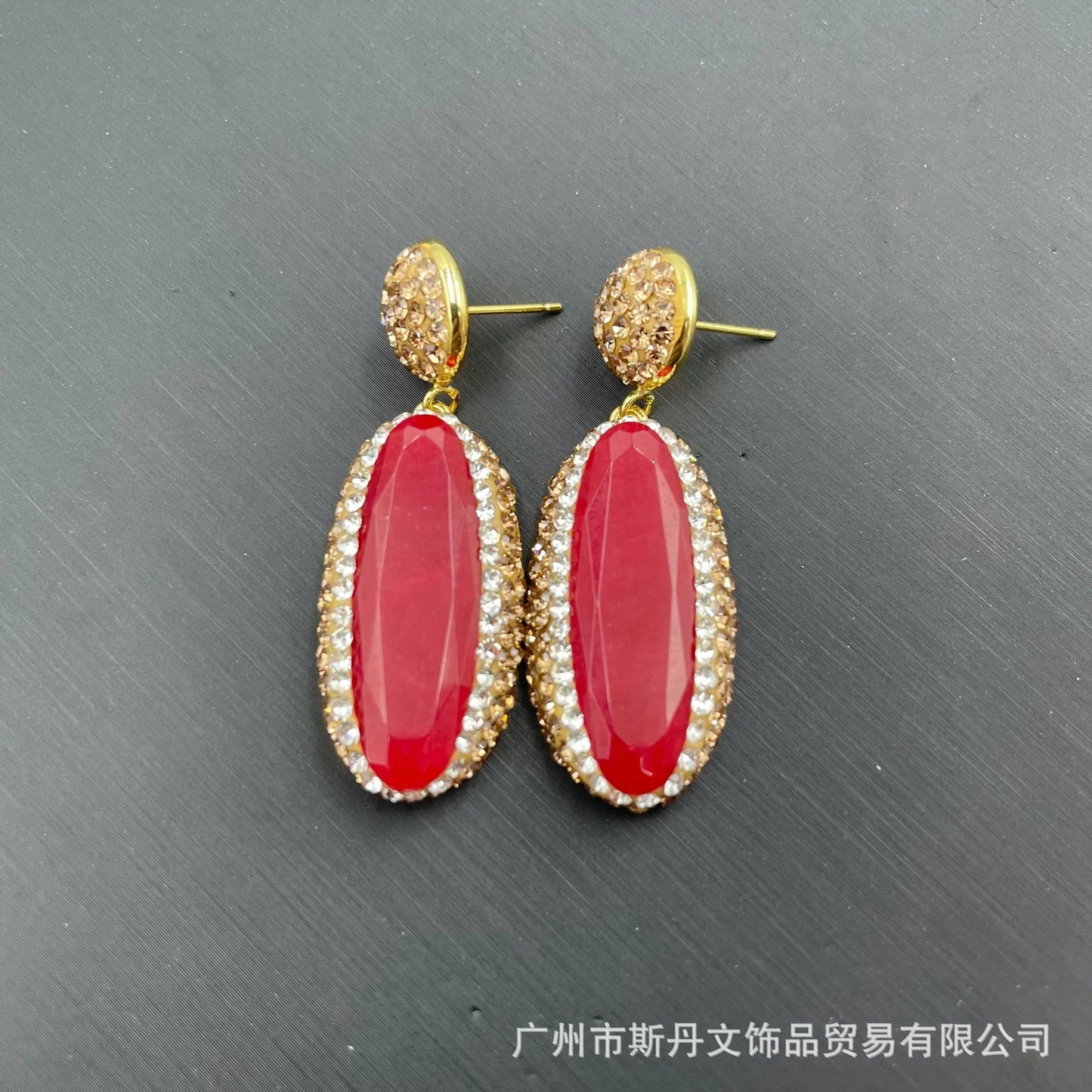Manufacturer wholesale natural malay jade set tourmaline rough stone inlay fashion light luxury niche live broadcast supply thre