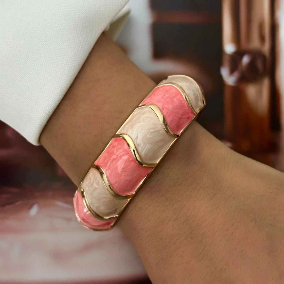 KMVEXO 10 Style Bohemian Colorful Enamel Open Cuff Bracelet For Women Irregular Geometric Metal Bangles Party Jewelry Gift