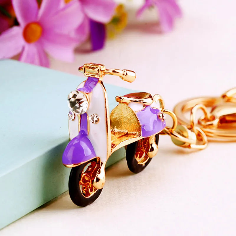 Lovely Cinderella Pumpkin Carriage Keychain Crystal Keyring Pendant Purse Bag Car Keychain