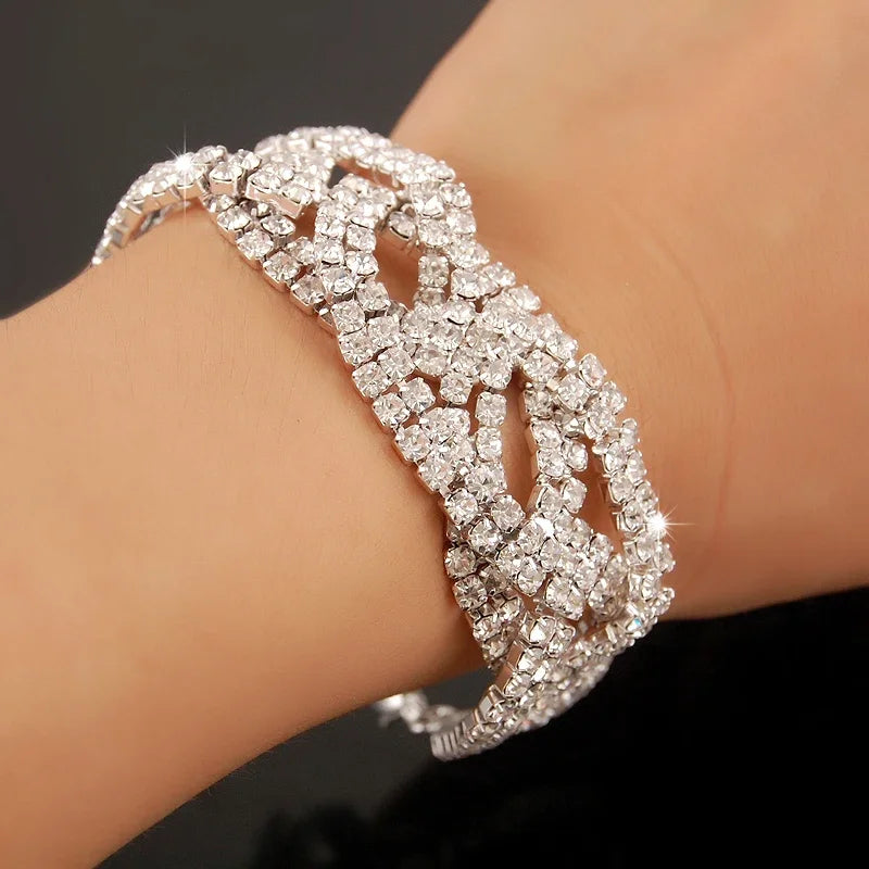 New Fashion Charm Bracelets 925 Silver AAAAA Zircon Crystal Women Bracelet Wedding Engagement Luxury Jewelry