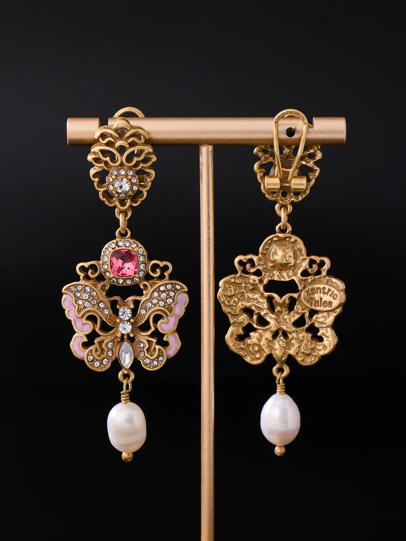 Enamel Butterfly Earrings for Women New Chinese Style Elegant Jewelry Vintage Fashion Exquisite Versatile Aretes De Mujer