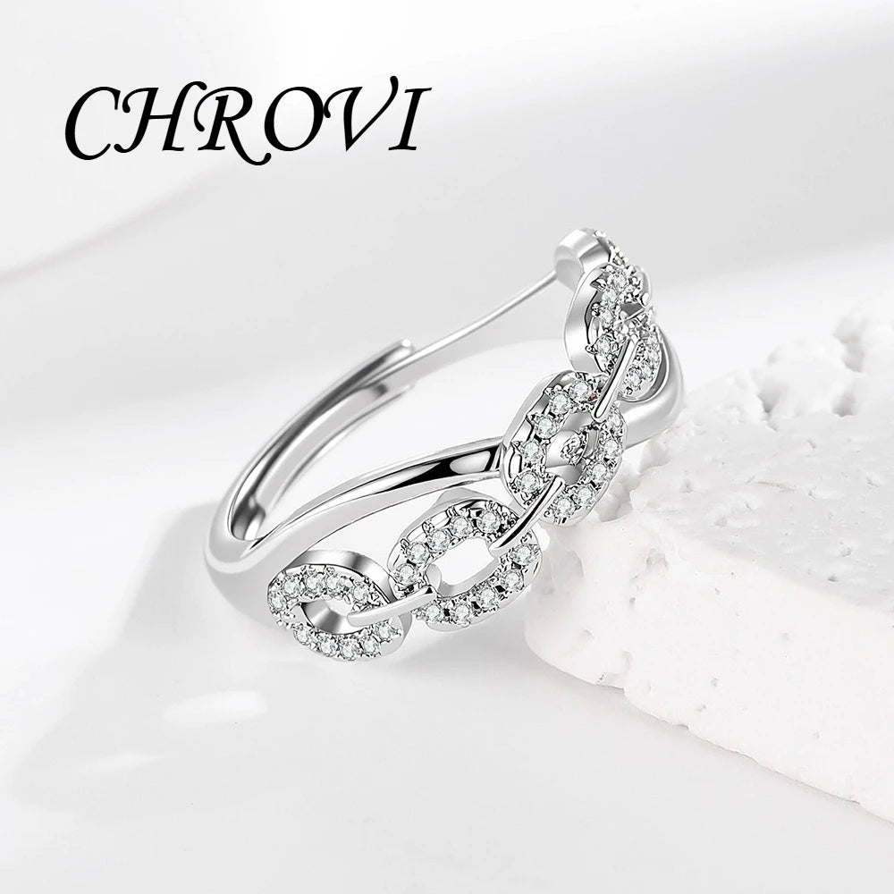 Luxury-Style 925 Sterling Silver Ring Set with Diamonds - Fashionable, Trendy, Personalized Finger Ring for Women