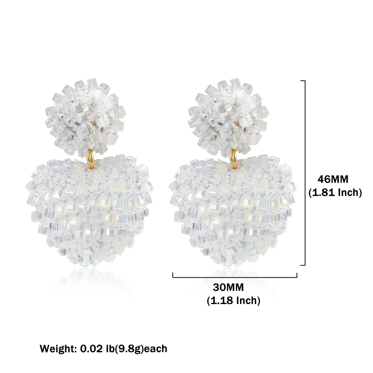 Badu Heart Shape Drop Earrings For Women Handmade Colorful Crystal Beads Big Statement Earrings Summer Party Jewelry Gifts