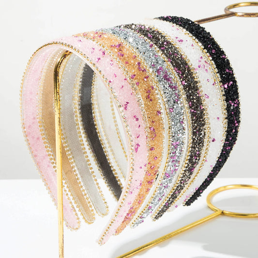 Cross Border New Retro Baroque Style Diamond Studded Anti Slip Teeth Fine Edged Headband Versatile Vacation Style Accessory