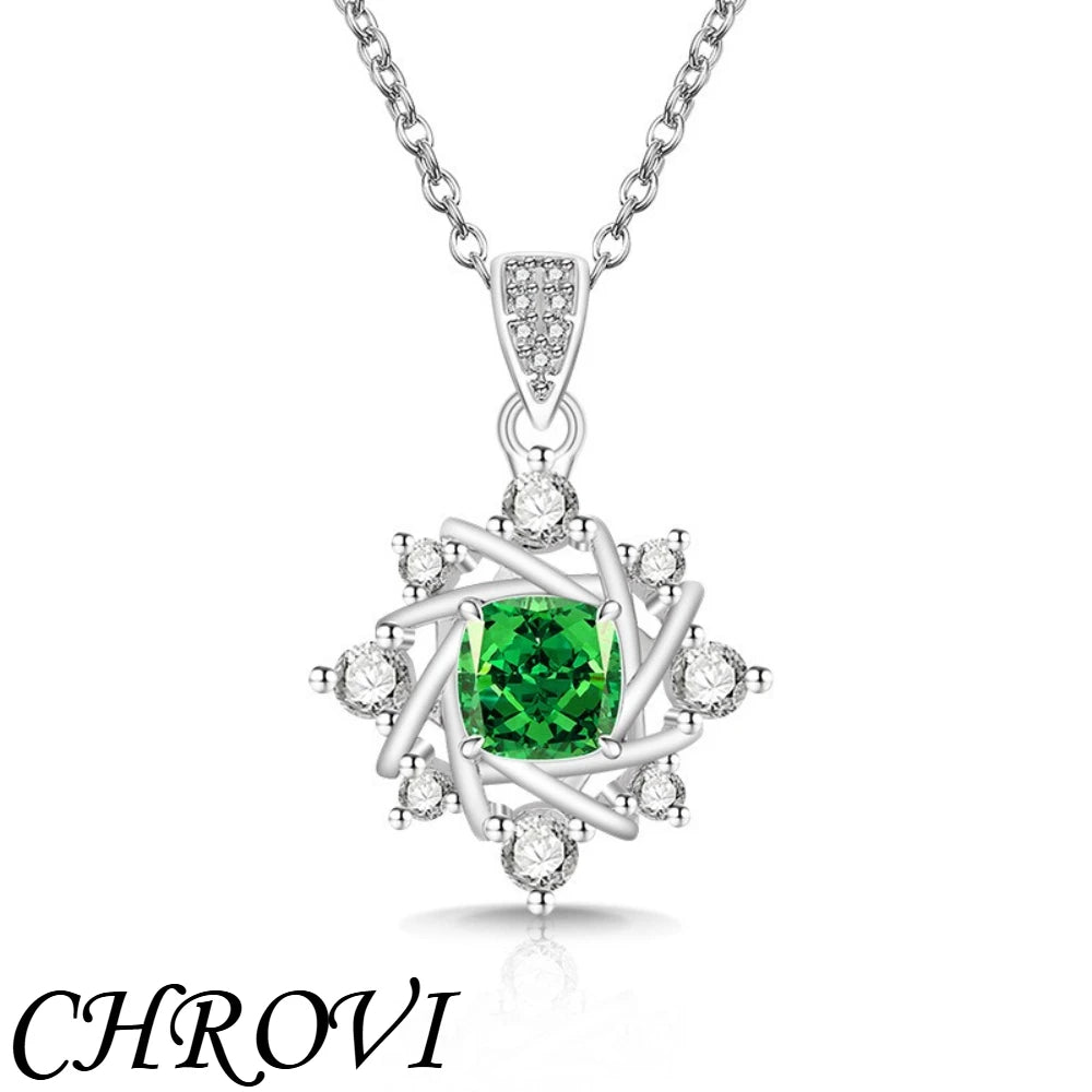 Exquisite 925 sterling silver gemstone ice flower octagonal star necklace, fashionable and versatile,high-carat diamond necklace