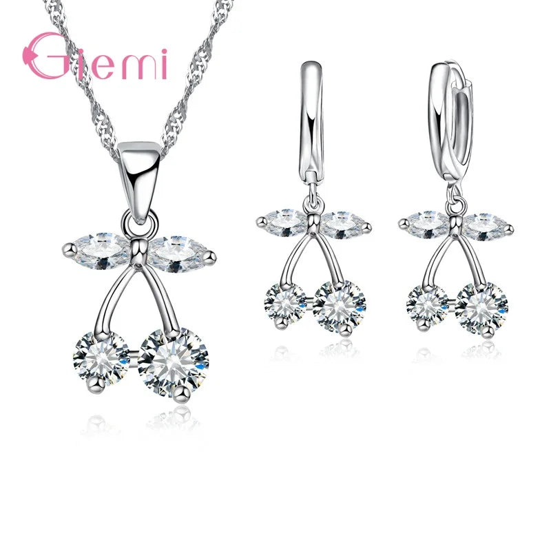 925 Silver Needle Jewelry Sets for Women Girls 34 Models Option Austrian Crystal Rhinestone Pearl Pendant Necklace Earrings