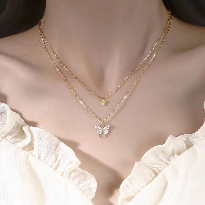 925 Sterling Silver Necklace Pendant AAA Zircon For Women Fashion Exquisite Student Girlfriend Jewelry Accessories Heart Gift