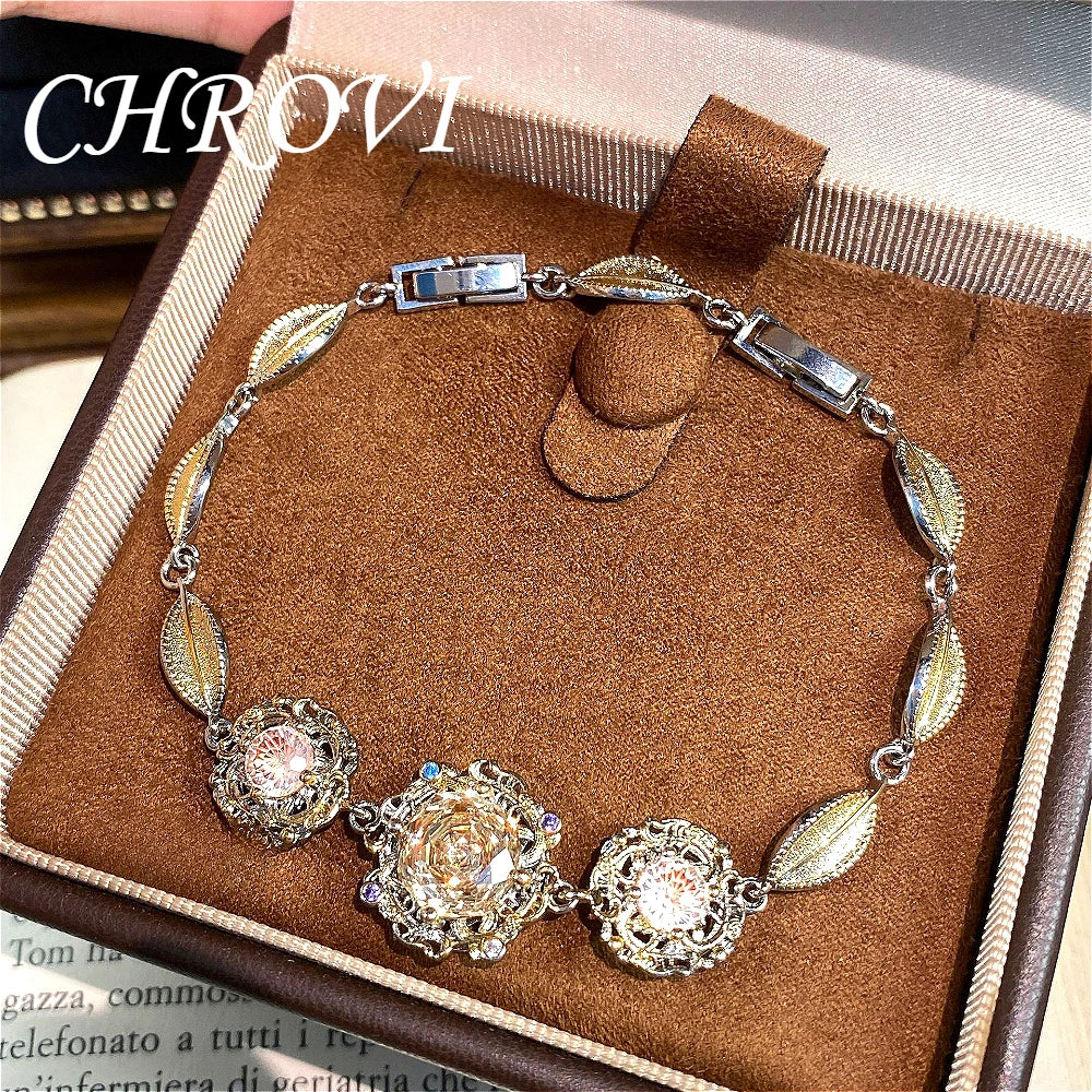 Luxury-Style 925 Sterling Silver Octagonal Millennium Rose Beaded Hand Chain for Women - Fashionable and Versatile Accessory