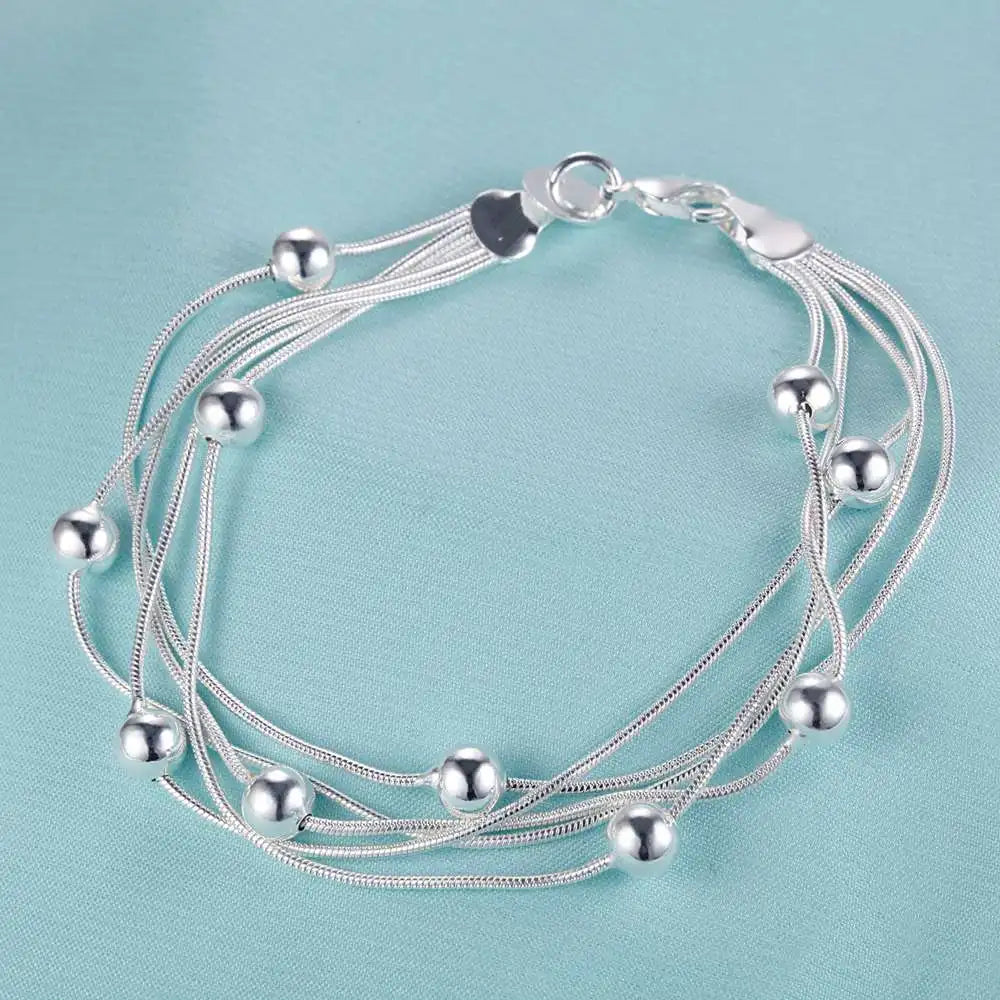925 Sterling Silver Bracelet Heart High Quality Romance Chain For Woman Men Fashion Engagement Party Wedding Jewelry Gift