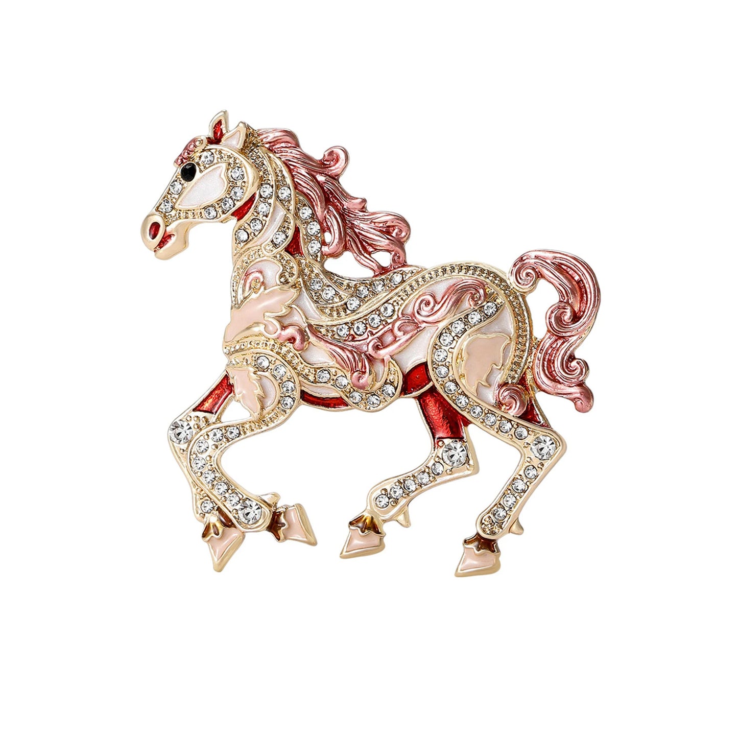 Women's Luxury Jewelry Box Horse Brooch Ornament Souvenir Gift Horse Year Mascot High-end Dress Needle