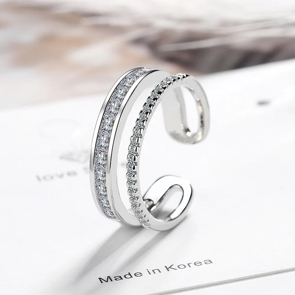 New 925 Sterling Silver 6A Zircon Ring Luxury Shines Simplicity Fashion Exquisite For women Wedding Engagement Jewelry
