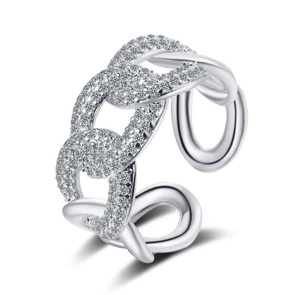 New 925 Sterling Silver 6A Zircon Ring Luxury Shines Simplicity Fashion Exquisite For women Wedding Engagement Jewelry