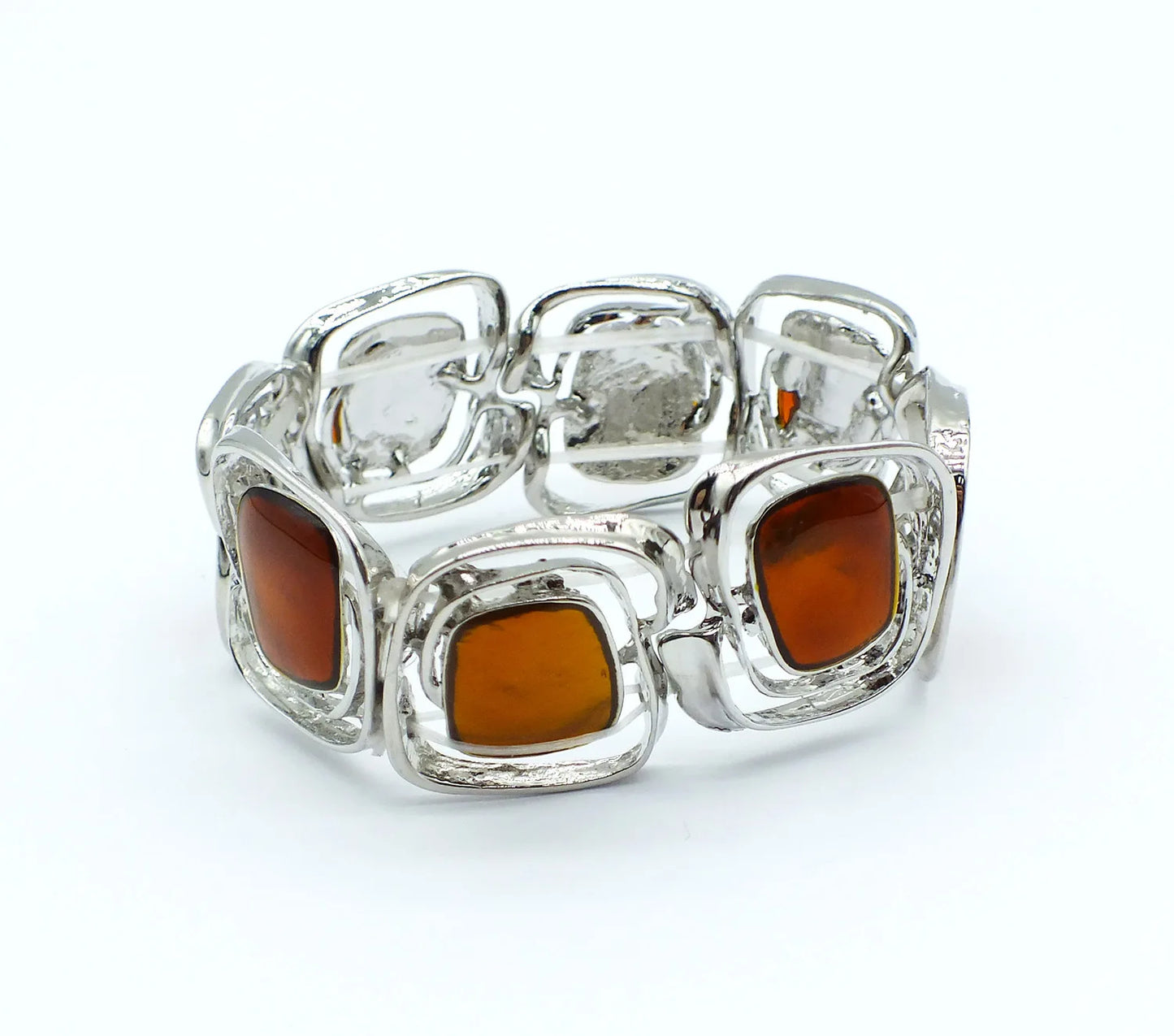Oil-dropped Hollow Geometric Elastic Bracelets for Woemn 2025  New in Retro Light Luxury Bracelet Design Unique Hand Jewelry