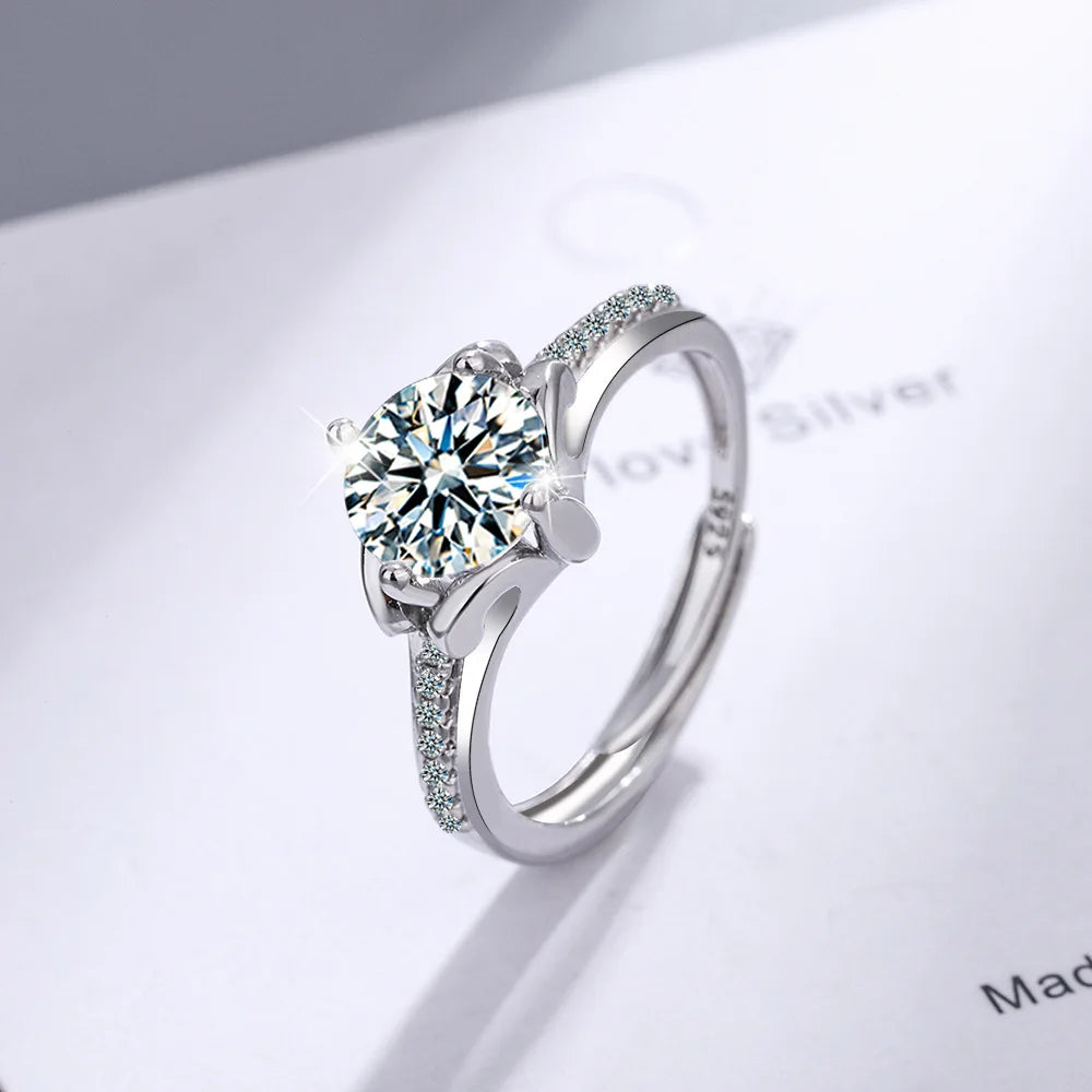 New 925 Sterling Silver Zircon Ring Luxury Shines Simplicity Fashion Exquisite For women Wedding Engagement plated 18k Jewelry