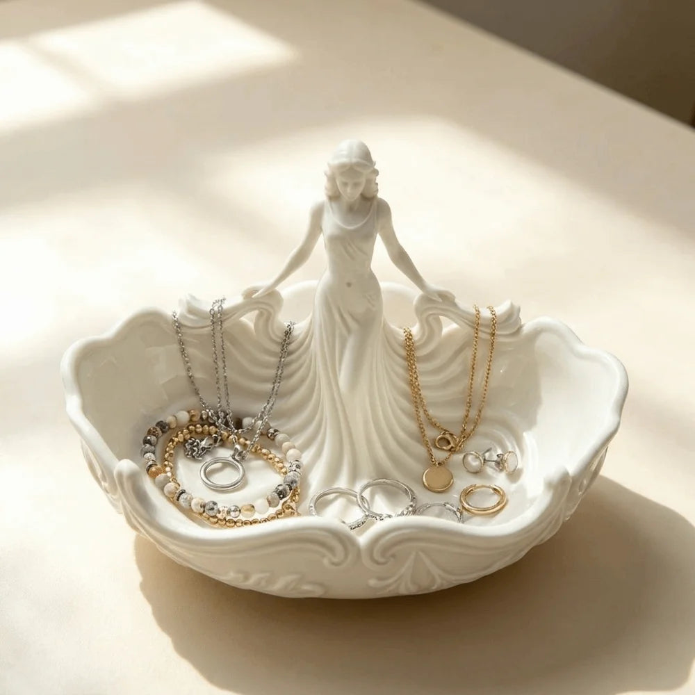 Decoration Elegant Jewelry Storage Tray Simple Statue-Shaped Home Desktop Tray Entryway Decoration Tray Nightstand