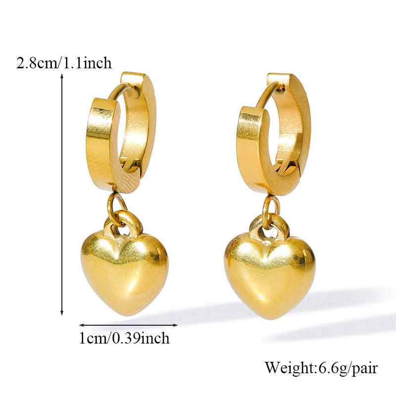 EILIECK New Fashion Stainless Steel Metal Bead Ball Necklace Bracelet Earrings For Women Trendy Waterproof Jewelry Set Gift