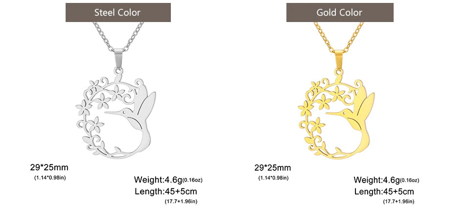 My Shape Hummingbird Earrings for Women Stainless Steel Flowers Birds Dangle Earrings Filigree Boho Fashion Jewelry  Gifts