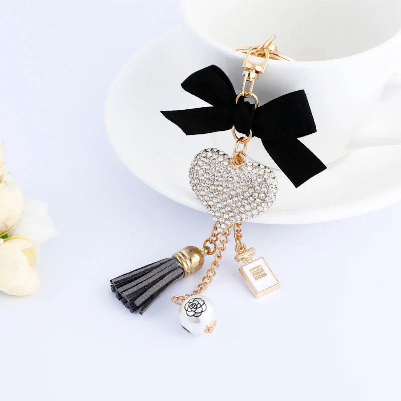 Easya New Pink Bow Love Keychain Backpack Luxury  Jewelry Gift