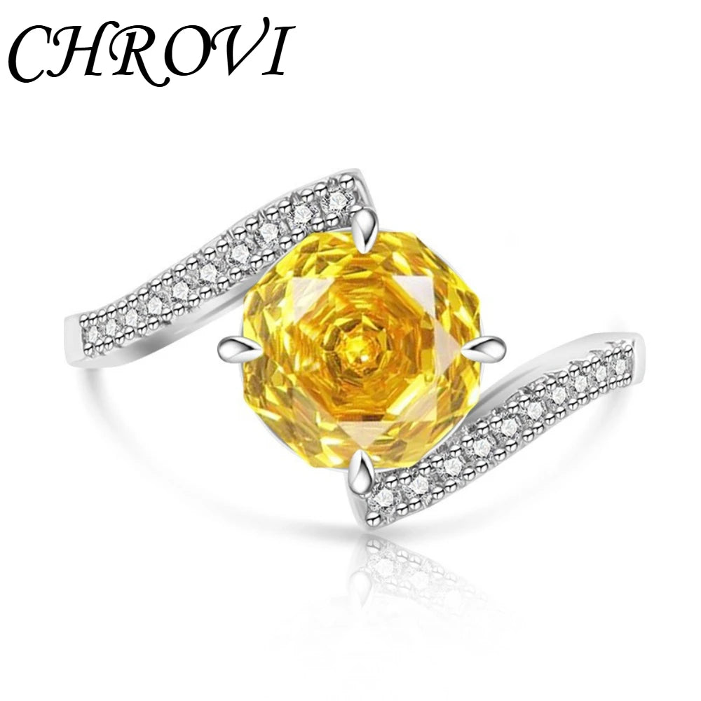 Luxury-Style 925 Sterling Silver Gemstone Rose Cut Ring for Women - Super Sparkling High-Carbon Diamond Finger Ring