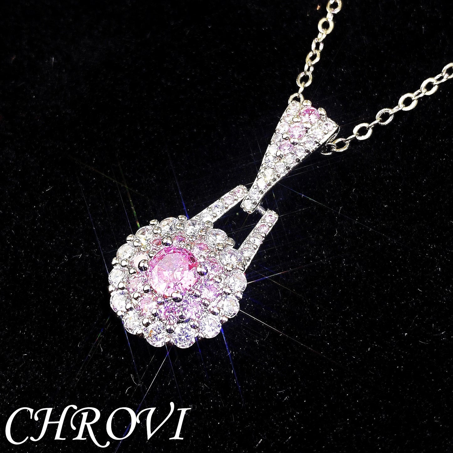 Retro 925 Sterling Silver Exquisite Zirconia Simple Ring Pendant Earring, Powder Crystal Earrings, Necklace Set