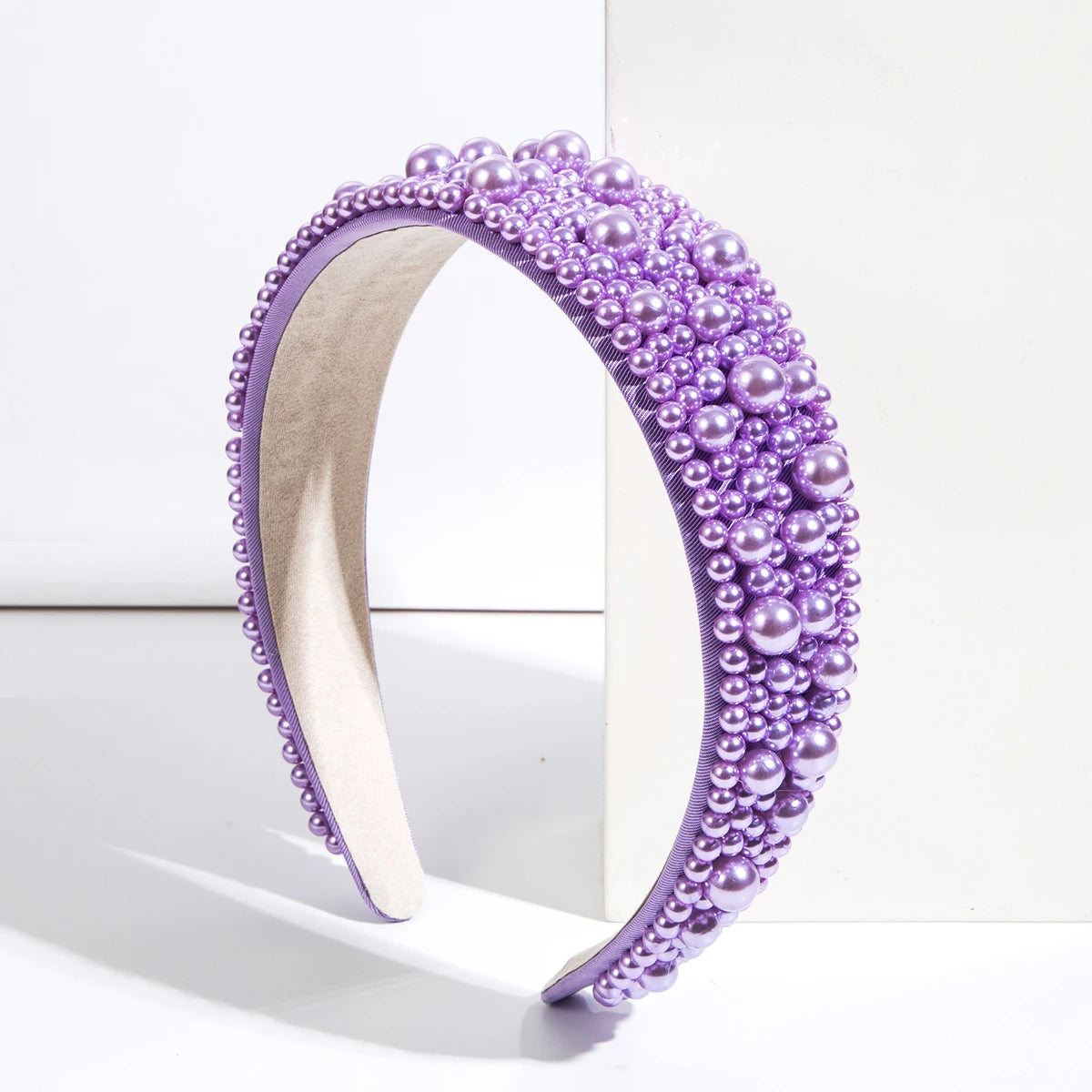 Temperament Handmade Korean Headband Pearl Wide Edge High end Fashion Versatile Hair Band
