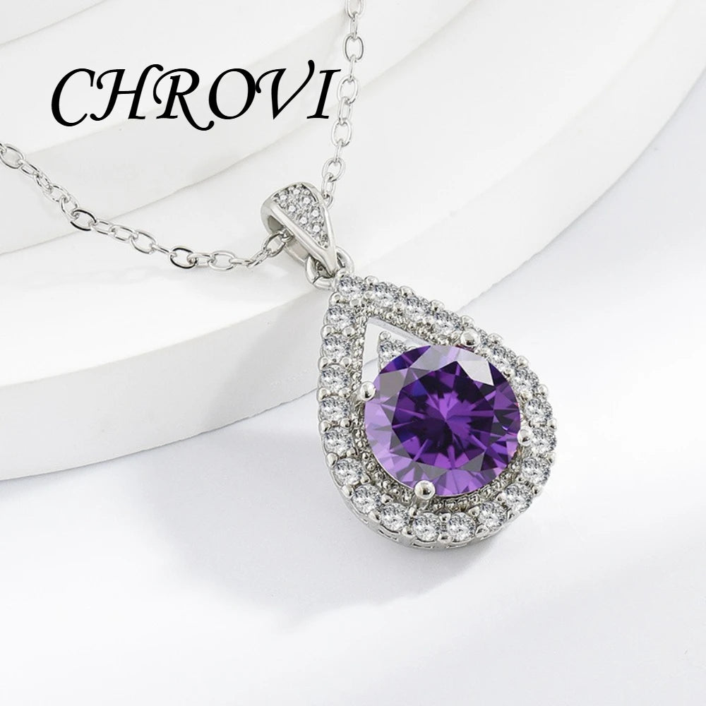 Luxury-Style 925 Sterling Silver Necklace - Fashionable and Versatile Pendant for Women - Gemstone Collar Chain