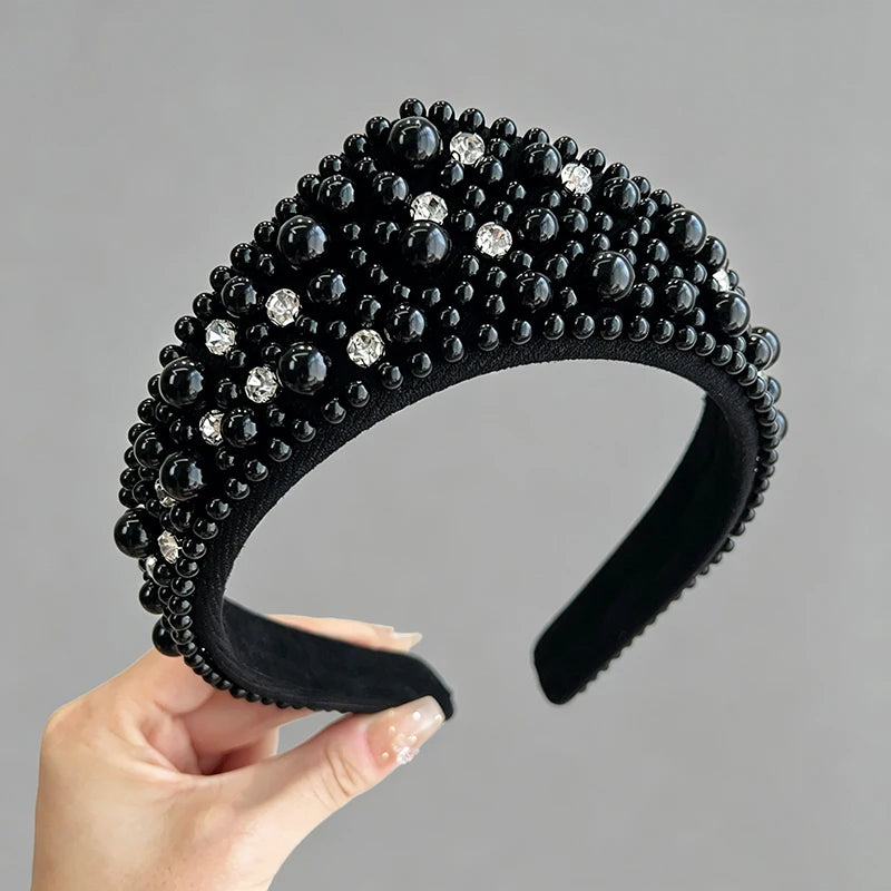 Fashion Hairbands for Women Rhinestone Pearls Tiaras Crown Headband Hair Jewelry Gifts Accessories