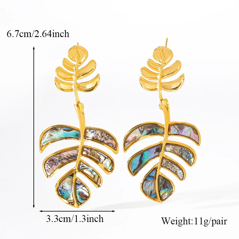 EILIECK 316L Stainless Steel Starfish Drop Dangle Earrings Stylish Trendy Waterproof 18K PVD Plated Metal Jewelry for Women