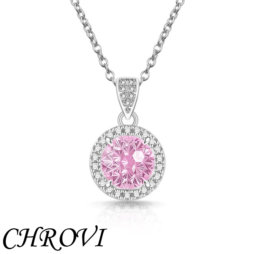 Luxurious 925 sterling silver gemstone princess square pendant necklace - fashionable and versatile
