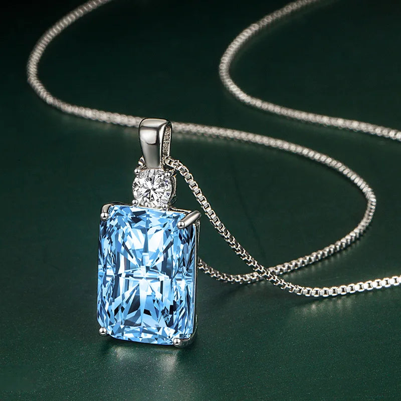 New 925 Sterling Silver Necklace Pendant Good Quality For Women Wedding Engagement Moissanite Jewelry Plated white gold