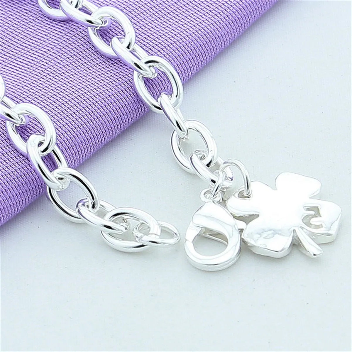 925 Sterling Silver Bracelet Lucky Clover Women's Fashion Simple Bracelet Birthday Party Wedding Anniversary Jewelry Gift