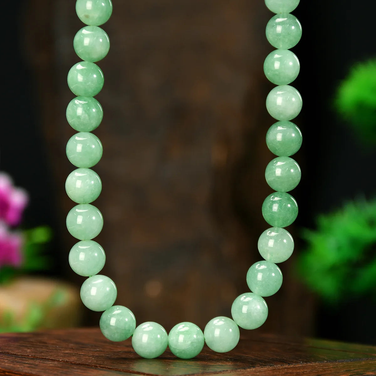 Summer Bohemia Colorful Natural Stone 10mm Bead Necklace Handmade Glass Beading Collar Choker for Women Girls Trend Jewelry Gift