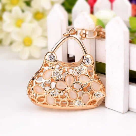 Metal Luxury Bag Keychain Leather Bag Shape Woman's High -end Charm Decoration Supports A Seal Leopard Leather Bag