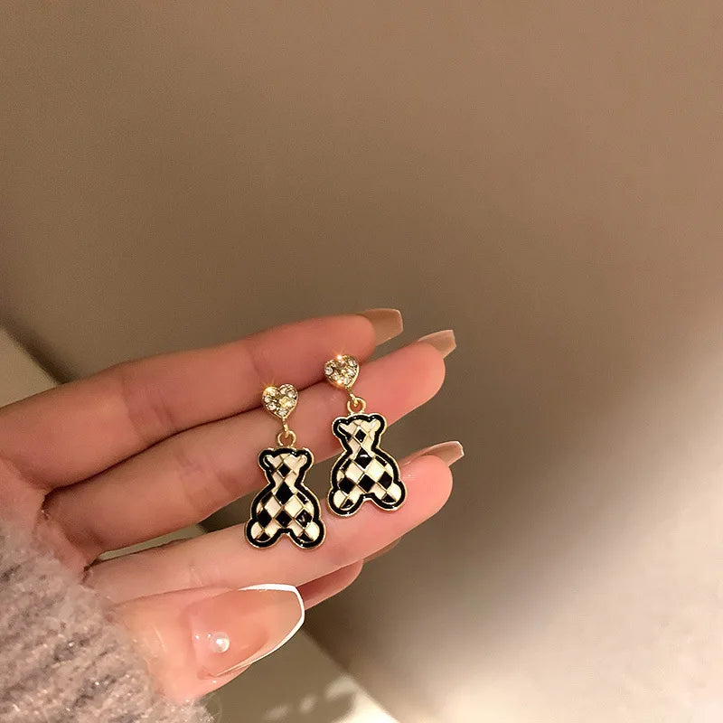 Cute Acrylic Candy Gummy Bear Dangle Earrings for Women Rainbow Bear CZ Hoop Earrings 2026 Fashion Sweet Girl Jewelry
