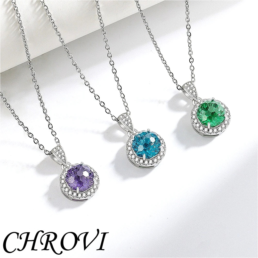 Luxurious 925 sterling silver gemstone princess square pendant necklace - fashionable and versatile
