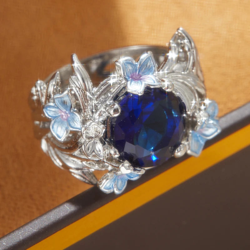 1pc Elegant Iris Style Ring Luxurious Cubic Zirconia Women's Ring Perfect for Weddings Engagements Valentine's Day Jewelry Gifts