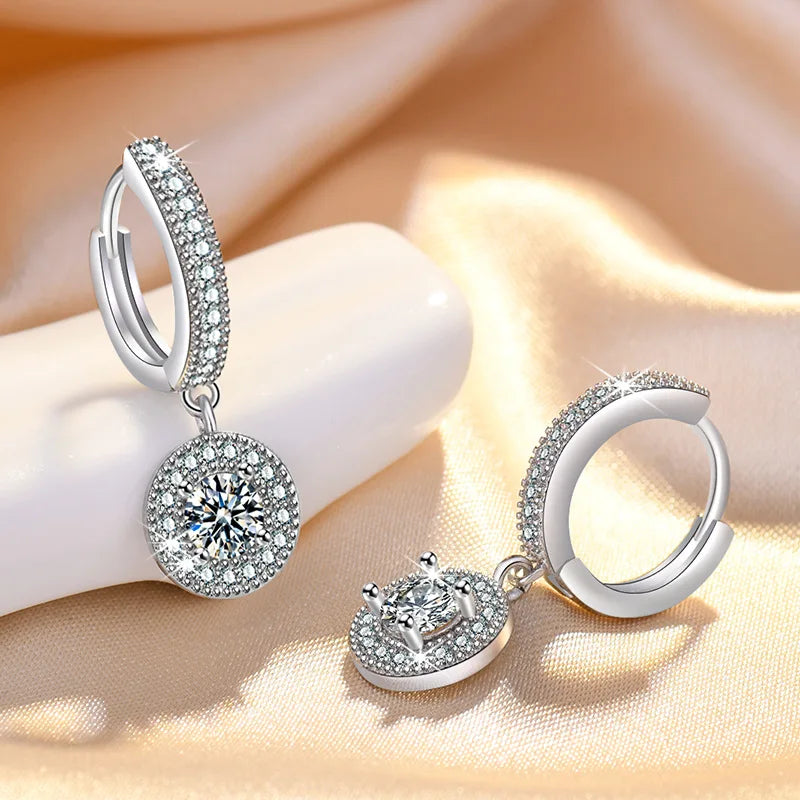 925 Sterling Silver Earrings buckle Heart For Women Exquisite Student Girlfriend Jewelry Accessories Wedding Fashion Gift