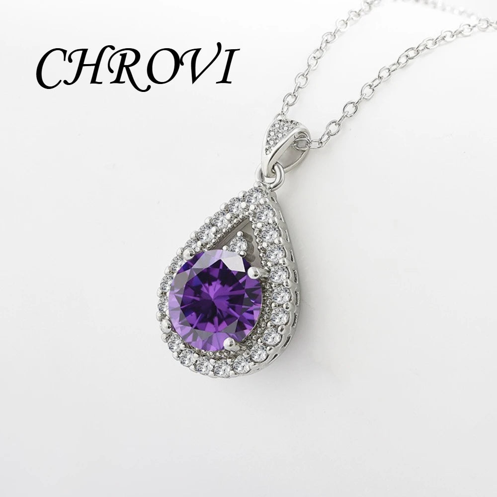 Luxury-Style 925 Sterling Silver Necklace - Fashionable and Versatile Pendant for Women - Gemstone Collar Chain