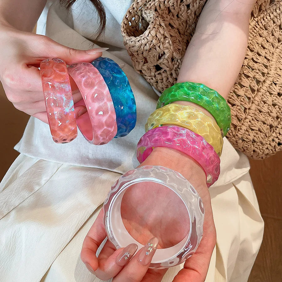 2026 Trendy Summer Irregular Fashion Resin Bracelet For Fashion Women Charm Sea Beach Seaside Vacation Jewelry Accessories