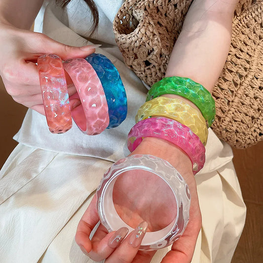 2026 Trendy Summer Irregular Fashion Resin Bracelet For Fashion Women Charm Sea Beach Seaside Vacation Jewelry Accessories