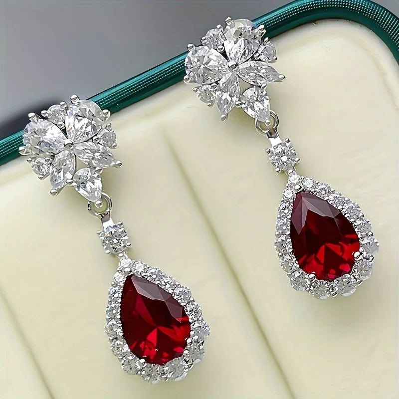 1 Pair Vintage Elegant Earrings July Birthstone Ideal for Daily Wear Banquets Perfect Valentine's Day Gift Novelty Earrings