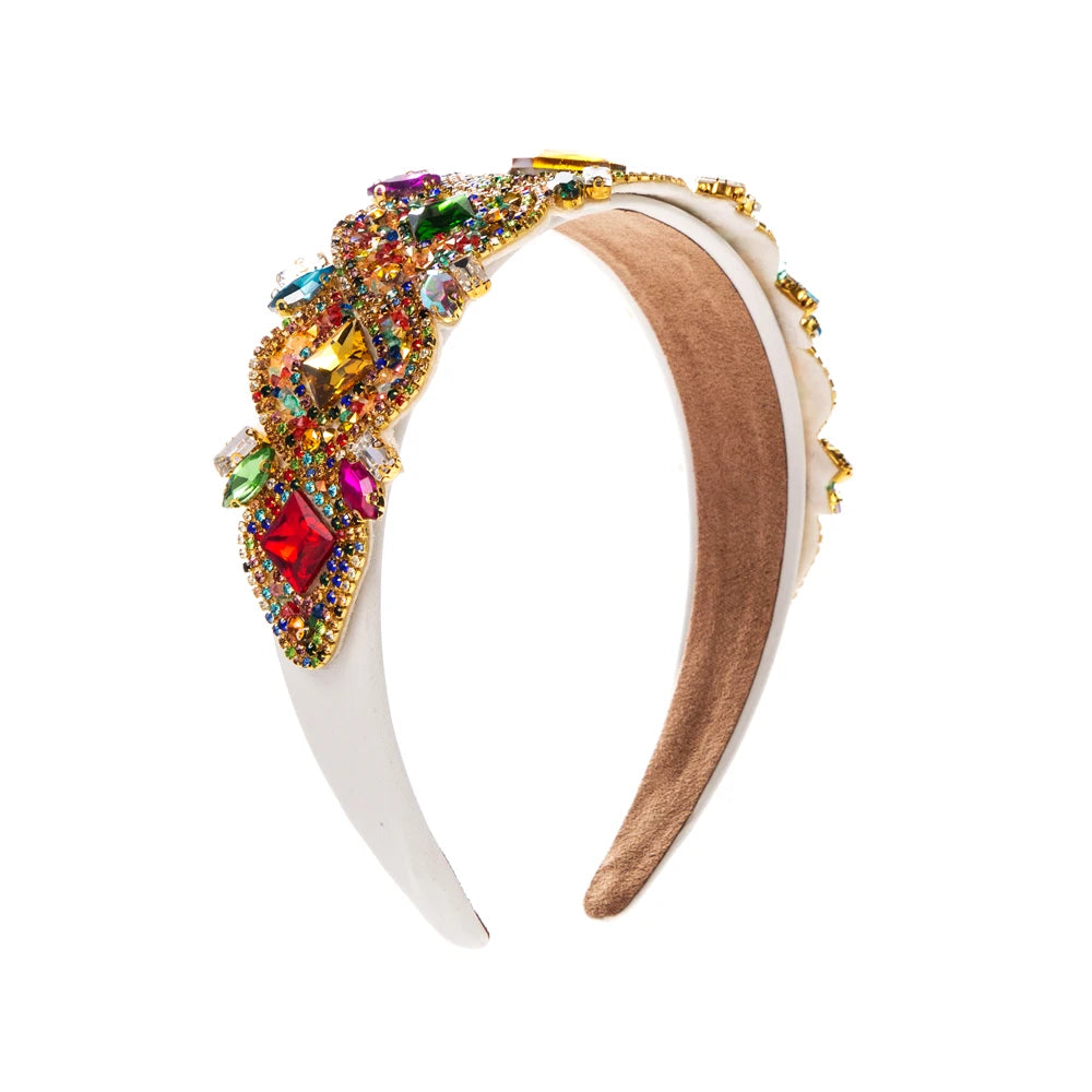 European and American New Heavy Industry Baroque Headband Inlaid With Rhinestones, Simple And Fashionable Wide Edge Headband