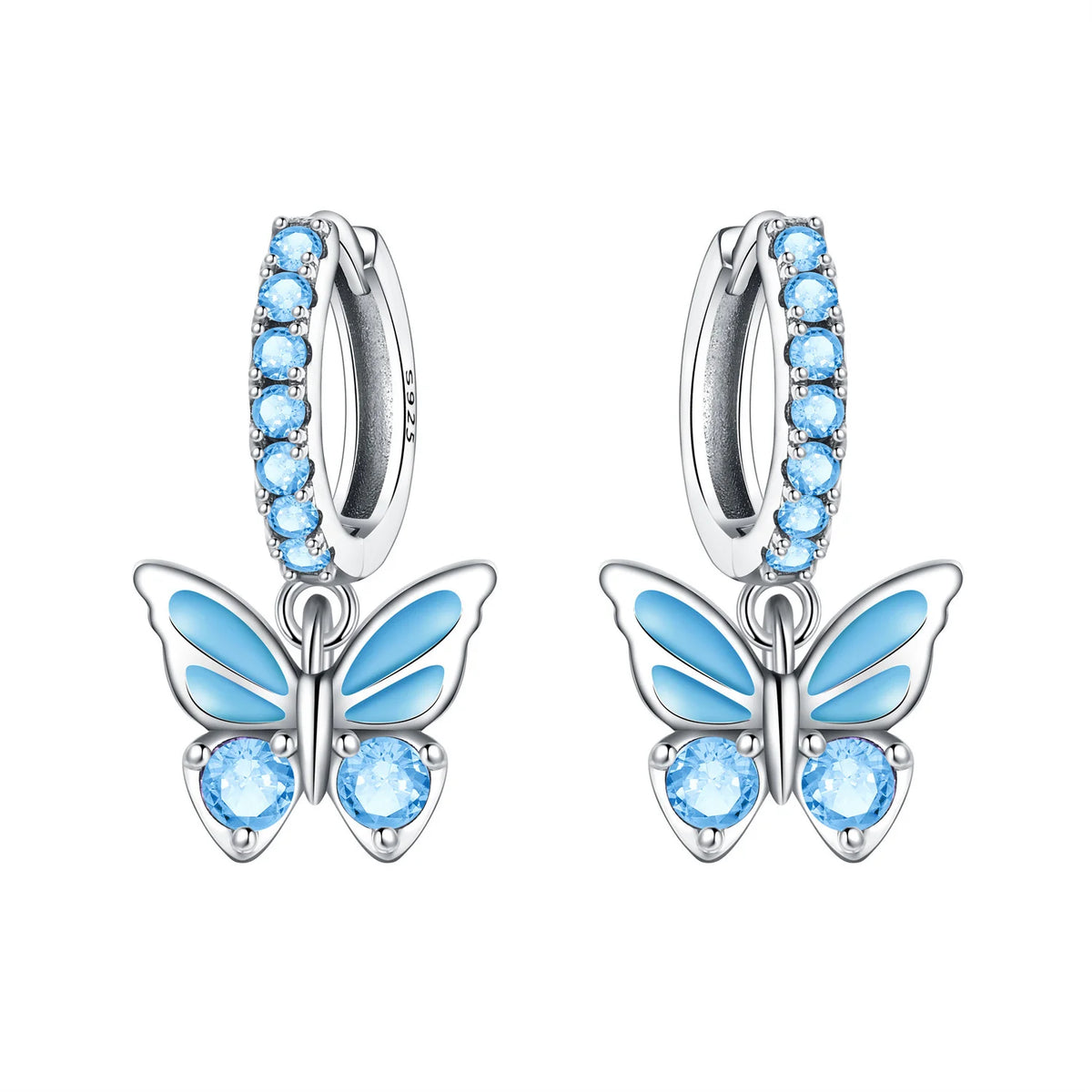 Orstarry 925 Sterling Silver Blue Zircon Dragonfly Drop Earrings Women Earrings Charm Fashion Versatile Party Jewelry Gifts