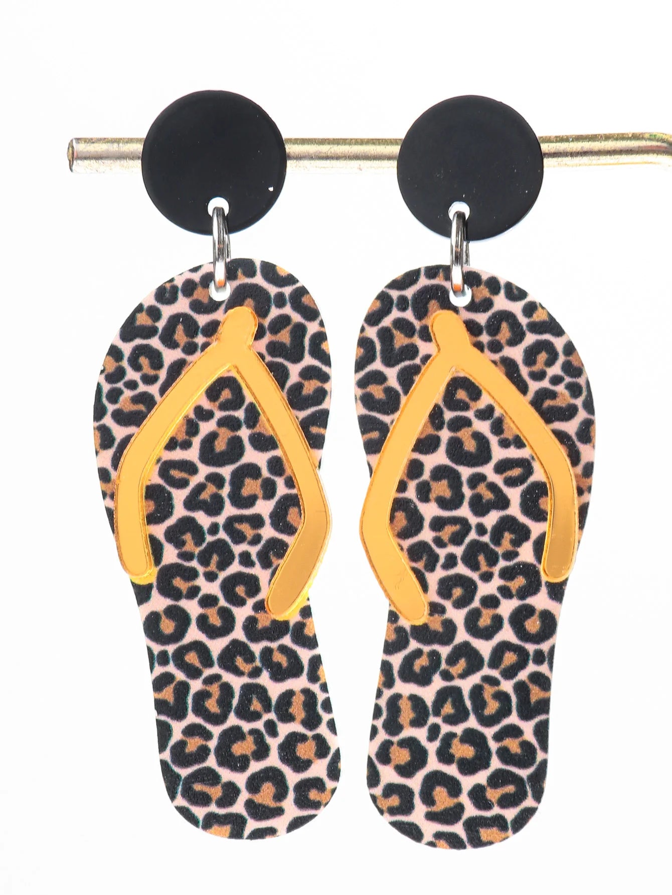 Bohomian Summer Acrylic Flower Slippers Earrings for Women Boho Resin Cute Lemon Leopard Print Shoes Earring Design Jewelry