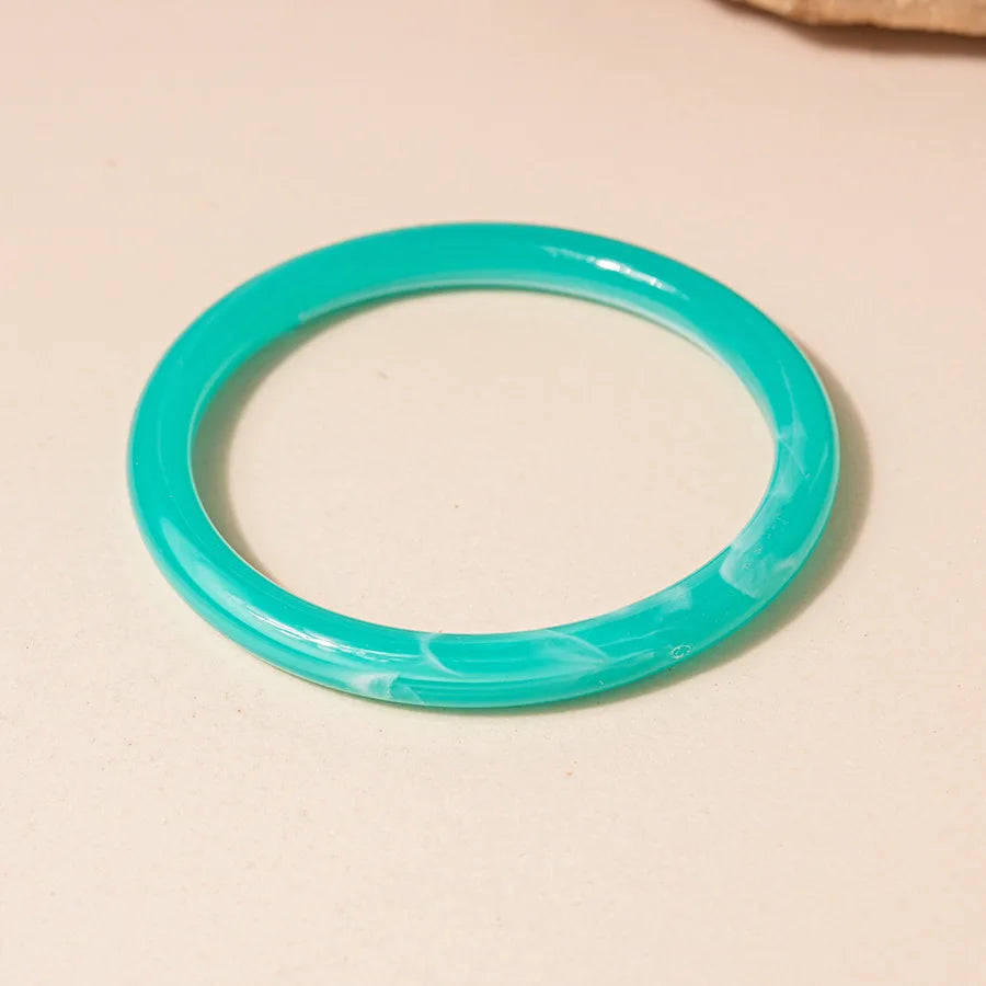 KMVEXO Vintage Turquoise Blue Geometric Resin Bangle Women Irregular Wide Bracelet Ladies Bohemian Beach Acrylic Bangles Jewelry